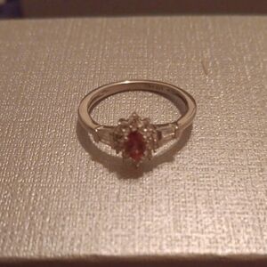 D'Joy Premium Ouro Fino Rubellite and White Zircon 0.80 ctw Regal Blossom Ring